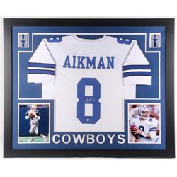 Troy Aikman Signed Dallas Cowboys 35x43 Custom Framed Jersey (Beckett COA)