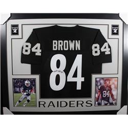 Antonio Brown Signed Oakland Raiders 35x43 Custom Framed Jersey (JSA COA)