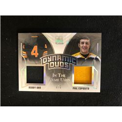 2017-18 IN THE GAME USED HOCKEY MEMORABILIA  DYNAMIC DUOS BOBBY ORR/ PHIL ESPOSITO