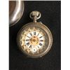Image 2 : VERY ORNATE 0.925 SILVER PIN SET DOUBLE DOOR POCKET WATCH COMPLETE WITH OUTER PAIR CASE