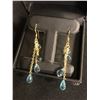 Image 1 : BRIOLETTE TOP SKY BLUE TOPAZ 14K GOLD EARRINGS