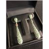 Image 2 : GREEN PERIDOT SIBERIAN EMERALDS SAPPHIRE EARRINGS