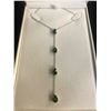 Image 1 : PEAR CUT 9X6mm SIBERIAN EMERALDS 925 STERLING SILVER NECKLACE (18.5")