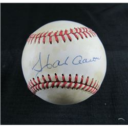 HANK AARON SIGNED BASEBALL ( PSA COA)