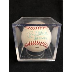 RON KITTLE SIGNED BASEBALL WITH COA AND CASE