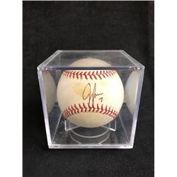 JEFF FRANCOUER SIGNED BASEBALL WITH DISPLAY CASE