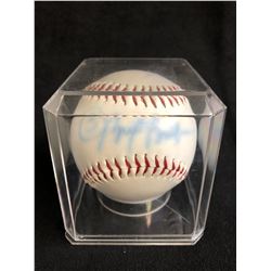 BRETT BUTLER SIGNED BASEBALL WITH COA AND DISPLAY COA