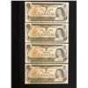 Image 1 : 4 CANADIAN 1973  DOLLAR BILLS IN SEQUENTIAL ORDER ALL BILLS ARE MINT CONDITION UNCIRCULATED