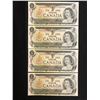 Image 1 : 4 CANADIAN 1973  DOLLAR BILLS IN SEQUENTIAL ORDER ALL BILLS ARE MINT CONDITION UNCIRCULATED