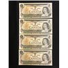 Image 1 : 4 CANADIAN 1973  DOLLAR BILLS IN SEQUENTIAL ORDER ALL BILLS ARE MINT CONDITION UNCIRCULATED