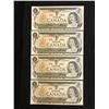 Image 1 : 4 CANADIAN 1973  DOLLAR BILLS IN SEQUENTIAL ORDER ALL BILLS ARE MINT CONDITION UNCIRCULATED