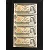 Image 1 : 4 CANADIAN 1973  DOLLAR BILLS IN SEQUENTIAL ORDER ALL BILLS ARE MINT CONDITION UNCIRCULATED