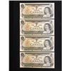 Image 1 : 4 CANADIAN 1973  DOLLAR BILLS IN SEQUENTIAL ORDER ALL BILLS ARE MINT CONDITION UNCIRCULATED