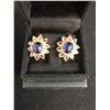 Image 2 : BLUE TOPAZ 14K GOLD EARRINGS