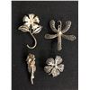 Image 1 : LOT OF 4 STERLING SILVER BROACH PINS