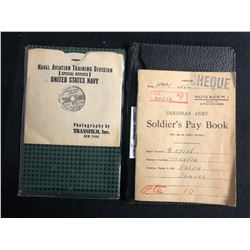 WW2 MILITARY COLLECIBLES LOT ( TRAINING GUIDES, PAY BOOKS,)