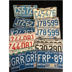 VINTAGE BC LICENSE PLATES LOT
