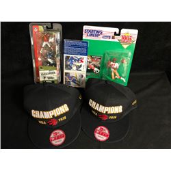 SPORTS FAN SOUVENIR LOT ( RAPTORS CHAMPS BASEBALL CAPS)