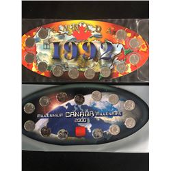 CANADIAN 1992+2000 MILLENNIUM QUARTERS SETS COMPLETE