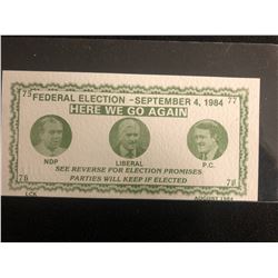 1984 FEDERAL ELECTION VOTING DOCUMENT