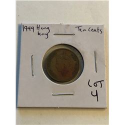 1949 Hong Kong 10 Cents Nice Early Coin