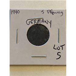 1940 Germany 5 Pfennig Nice Early Coin
