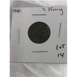 1940 WWII German 5 Pfennig Nice Early War Coin