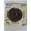 Image 1 : 1924 France 10 Cents Extra Fine Grade