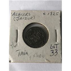1825 Tunsia Jaizur Nice Early Hard to Find Coin