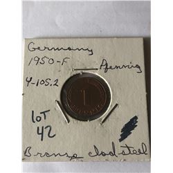 1950 F Germany Pfenning in High Grade