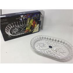 Pinwheel Collection Pickle Dish- Hand Cut Crystal