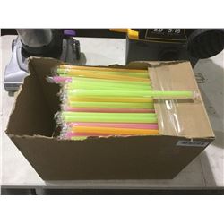 Case of Stone 11" Stout Wrapped Assorted Neon Drinking Straws