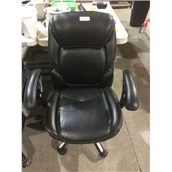 Leather black office chair