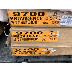 NEW garage door PROVIDENCE 9700 panel set 16'x8' includes 3 boxes - OAK
