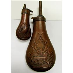 LARGE & SMALL VINTAGE POWDER FLASK