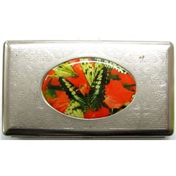 VINTAGE CIGARETTE CASE WITH BUTTERFLIES