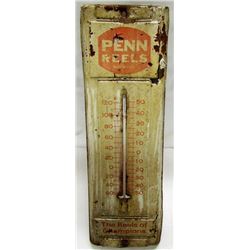 RARE EARLY PENN REELS ADVERTISING THERMOMETER