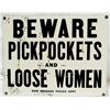 Image 1 : REPRODUCTION HUMOROUS SIGN BEWARE PORCELAIN