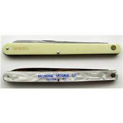 2 VINTAGE ADVERTISING FRUIT KNIVES. TEEPAK BY