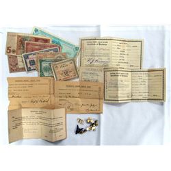 WWII SEAMANS CERTIFICATE OF IDENTIFICATION PAPER