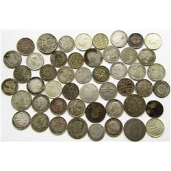 46-SMALL SIVLER FOREIGN COINS