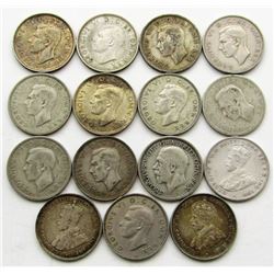 GREAT BRITAIN SILVER ONE SHILLING LOT