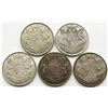 Image 2 : 5-CANADA SILVER HALF DOLLARS