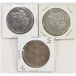3 - CIRC OR BETTER SILVER DOLLARS;