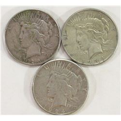 3 - CIRC OR BETTER SILVER DOLLARS;