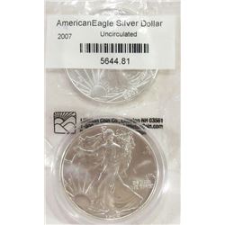 1988 & 2007 AMERICAN SILVER EAGLES