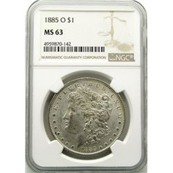 1885-O Morgan Silver Dollar $ NGC MS 63
