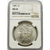 Image 1 : 1886-P Morgan Silver Dollar $ NGC MS 64 Blast Whit