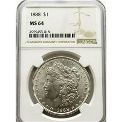 1888-P Morgan Silver Dollar $ NGC MS 64