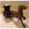 Image 1 : VINTAGE CAST IRON AMISH HORSE & BUGGY